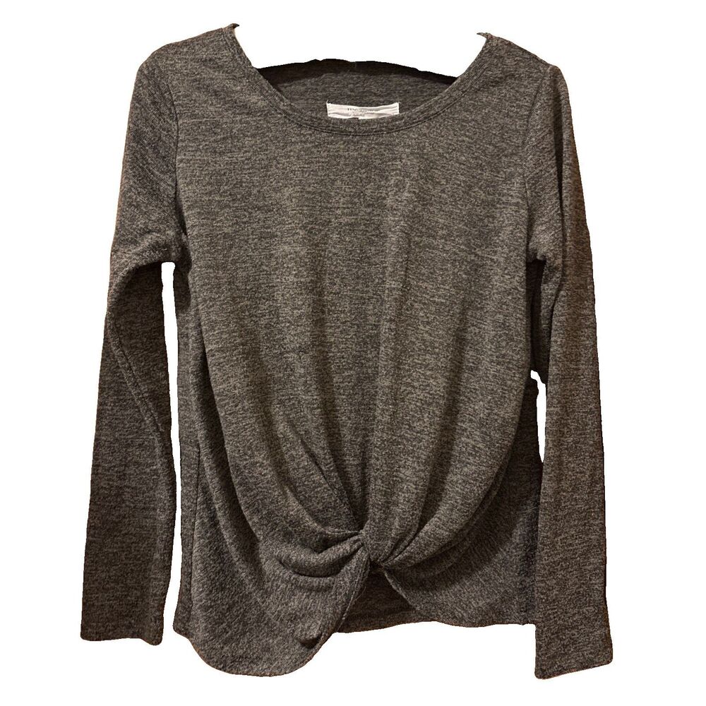 Women’s Workshop Republic Clothing Gray Knit Long Sleeve Knotted Hem Size S